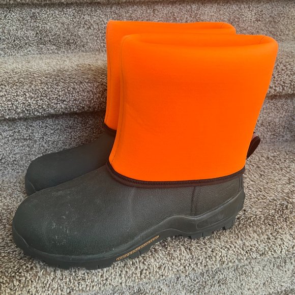 Muck Boots Men's Orange/Black Fabric Arctic Insulated  Waterproof Boots. - Picture 6 of 11